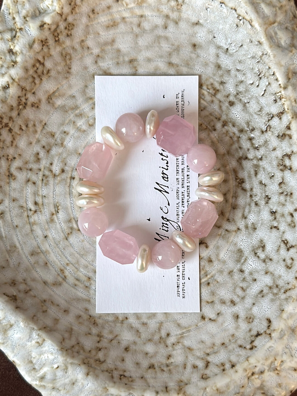 Rose Quartz Pearl Bracelet