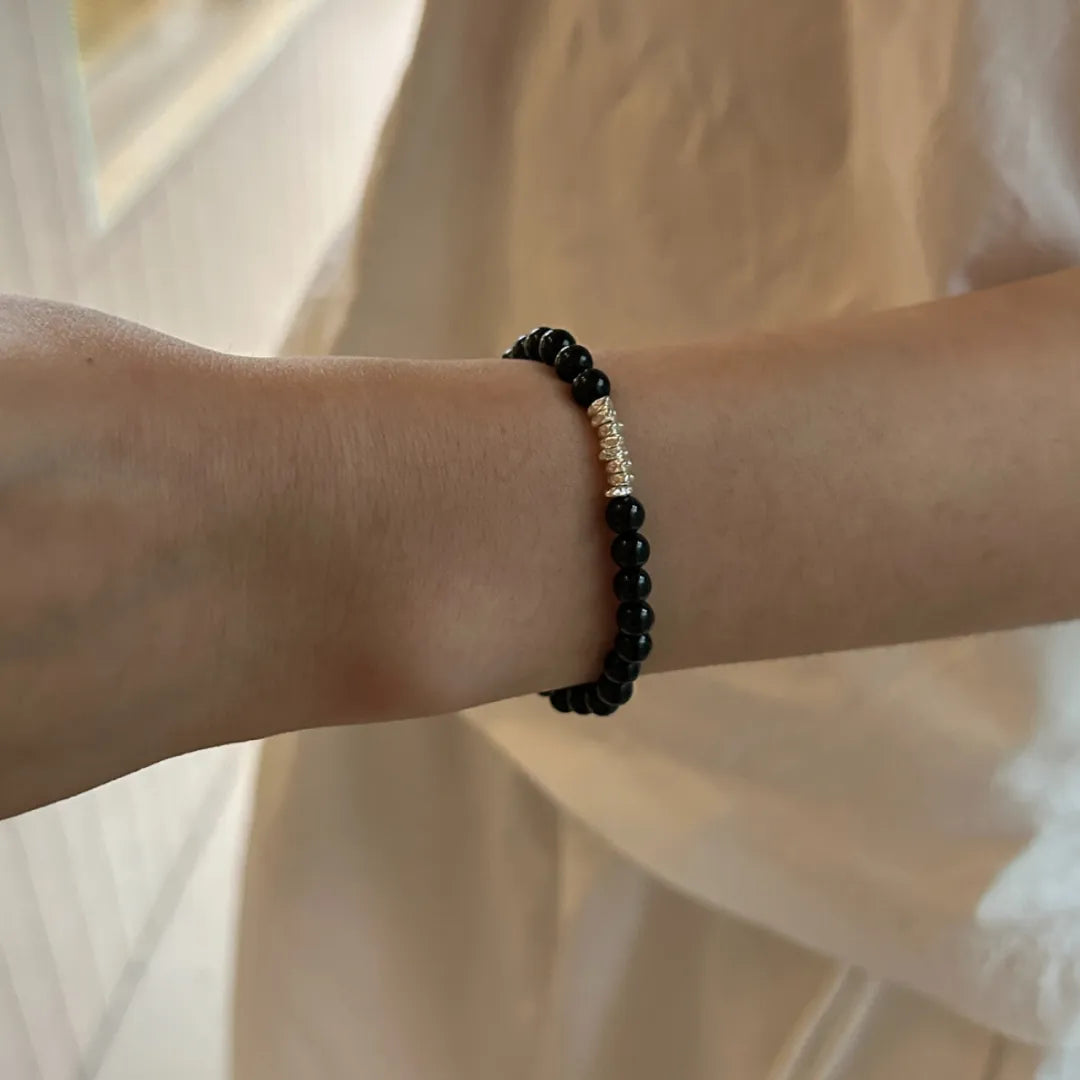 Black Onyx Silver Bracelet
