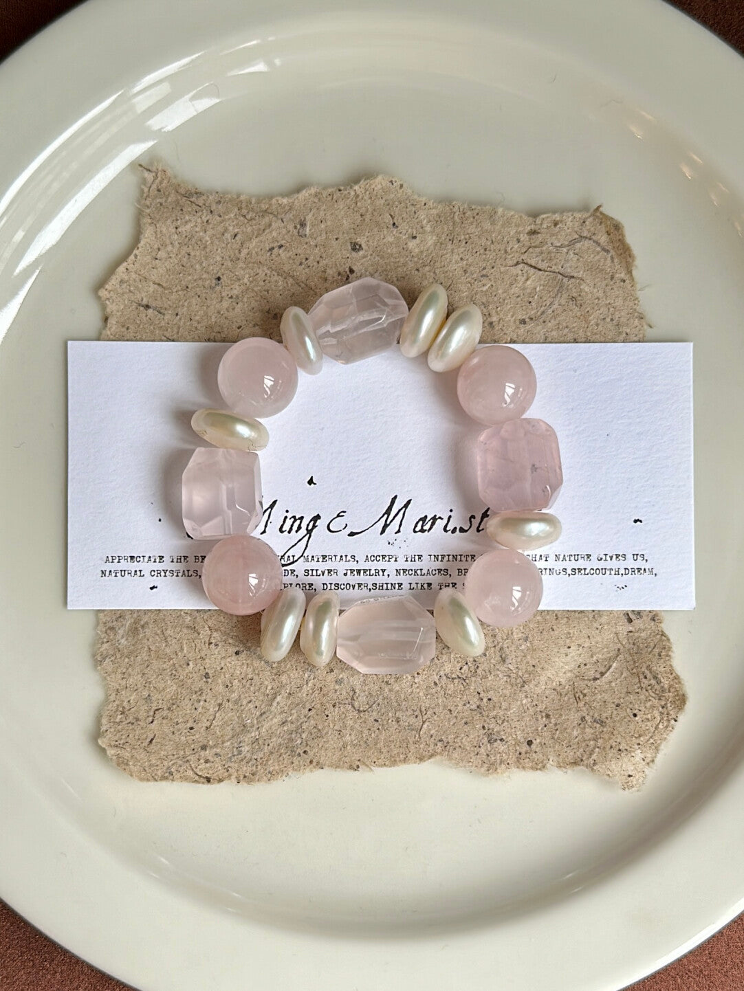 Rose Quartz Pearl Bracelet