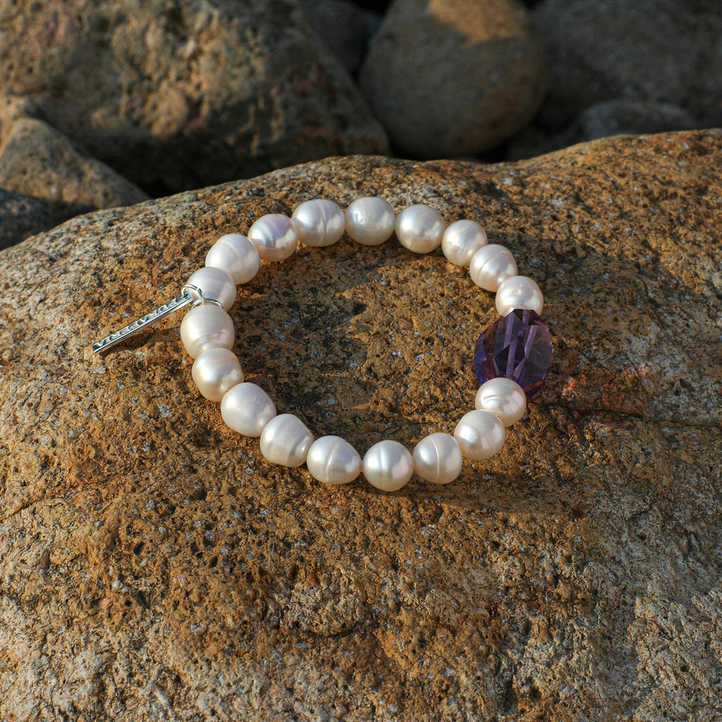 Amethyst Pearl Bracelet