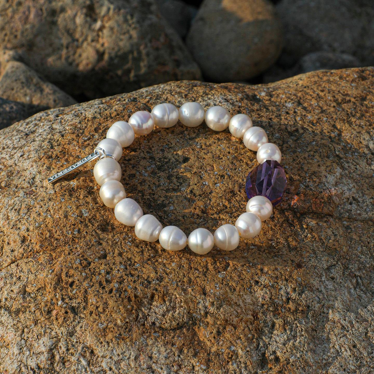 Amethyst Pearl Bracelet