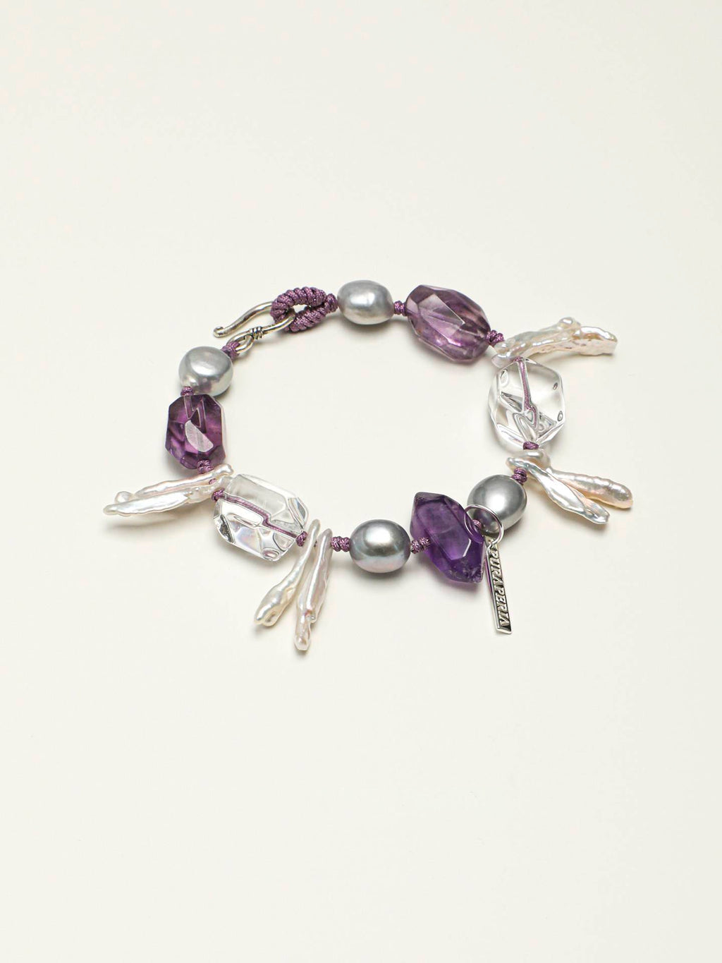 Amethyst Quartz Pearl Bracelet