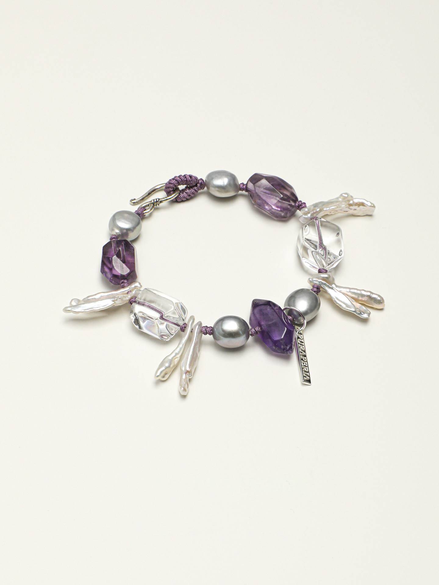 Amethyst Quartz Pearl Bracelet