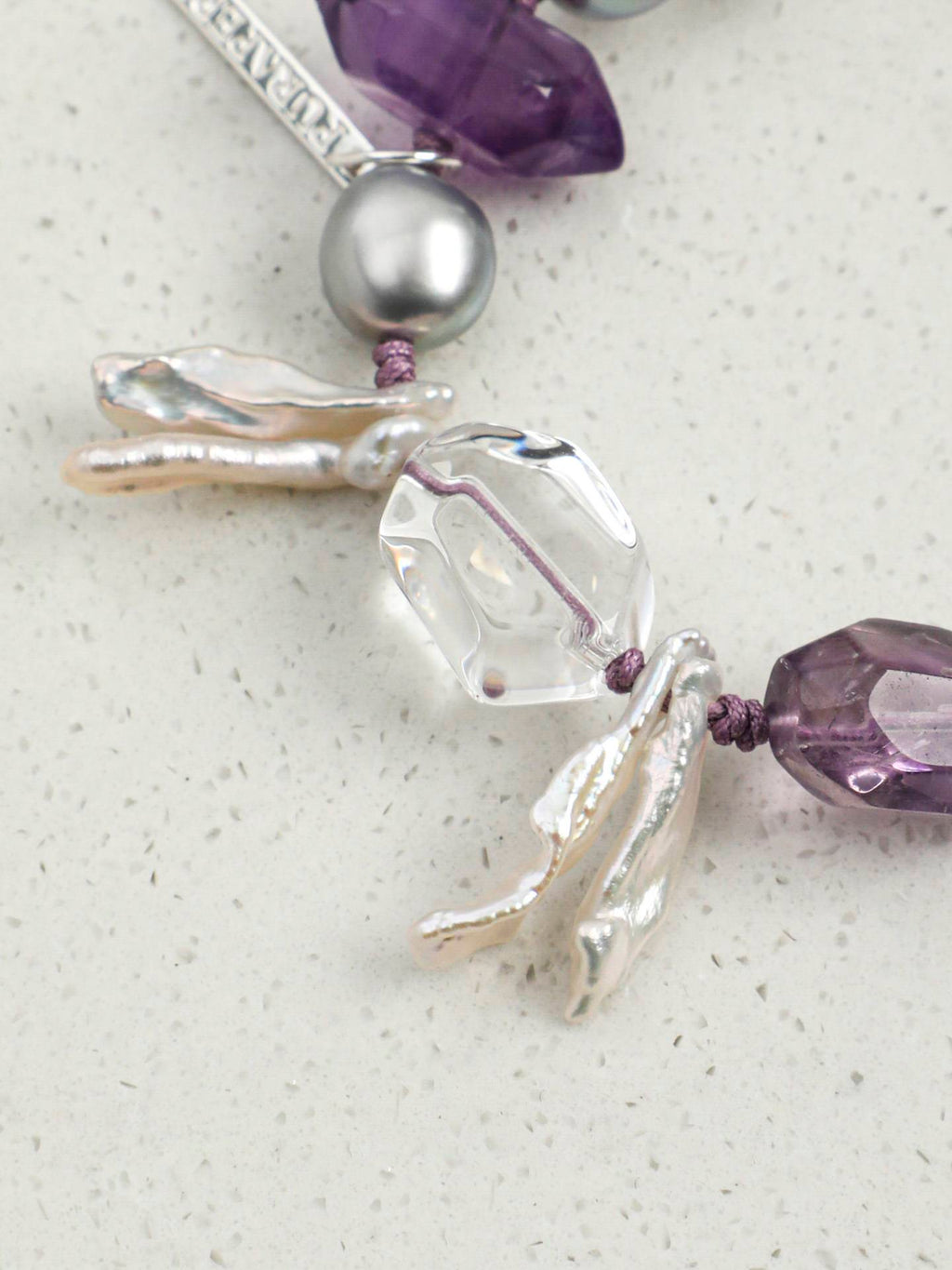 Amethyst Quartz Pearl Bracelet