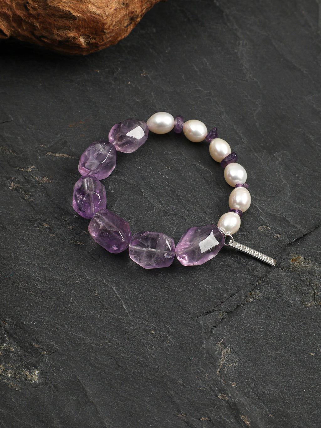 Amethyst Pearl Crystal Bracelet