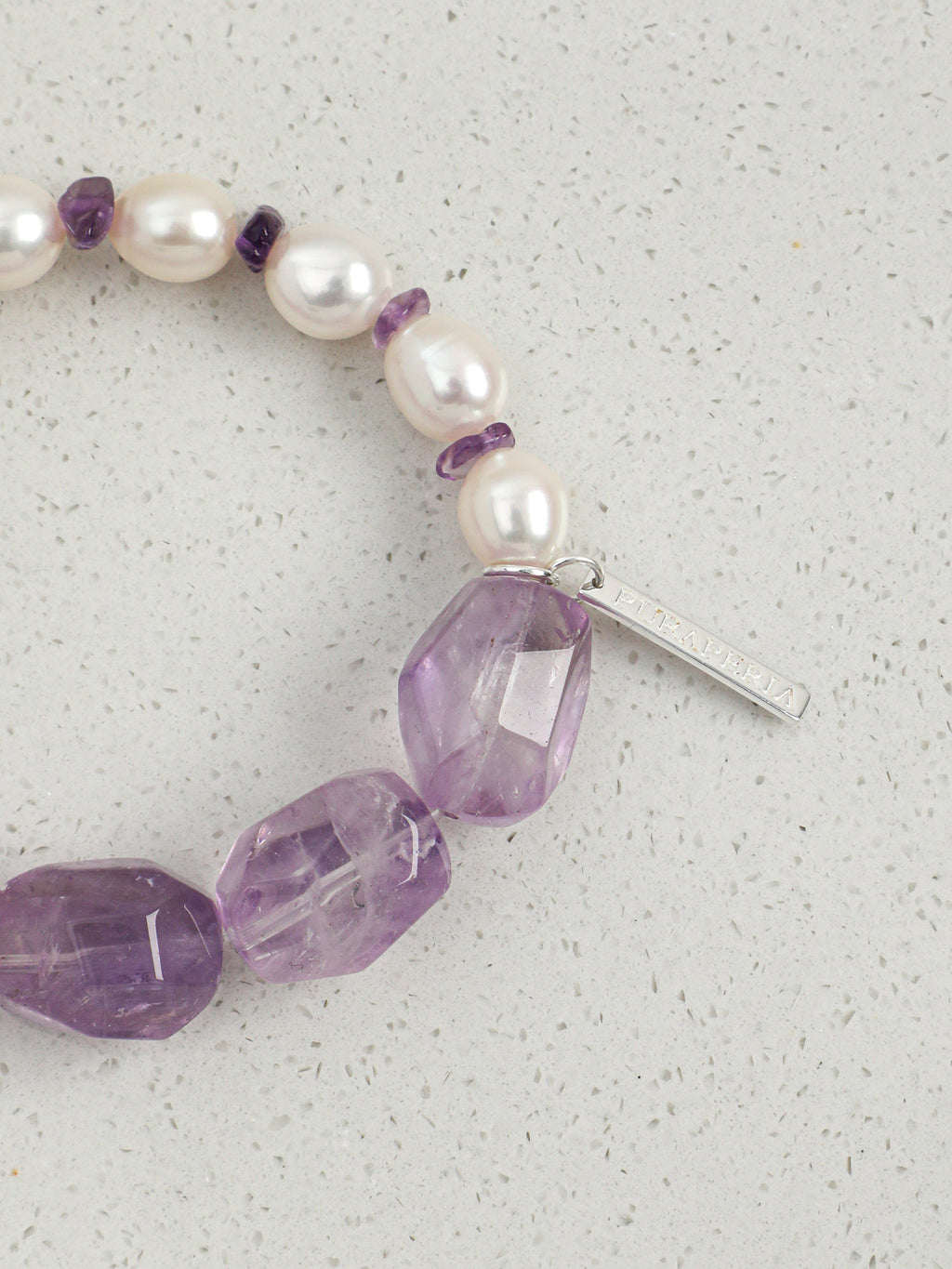Amethyst Pearl Crystal Bracelet