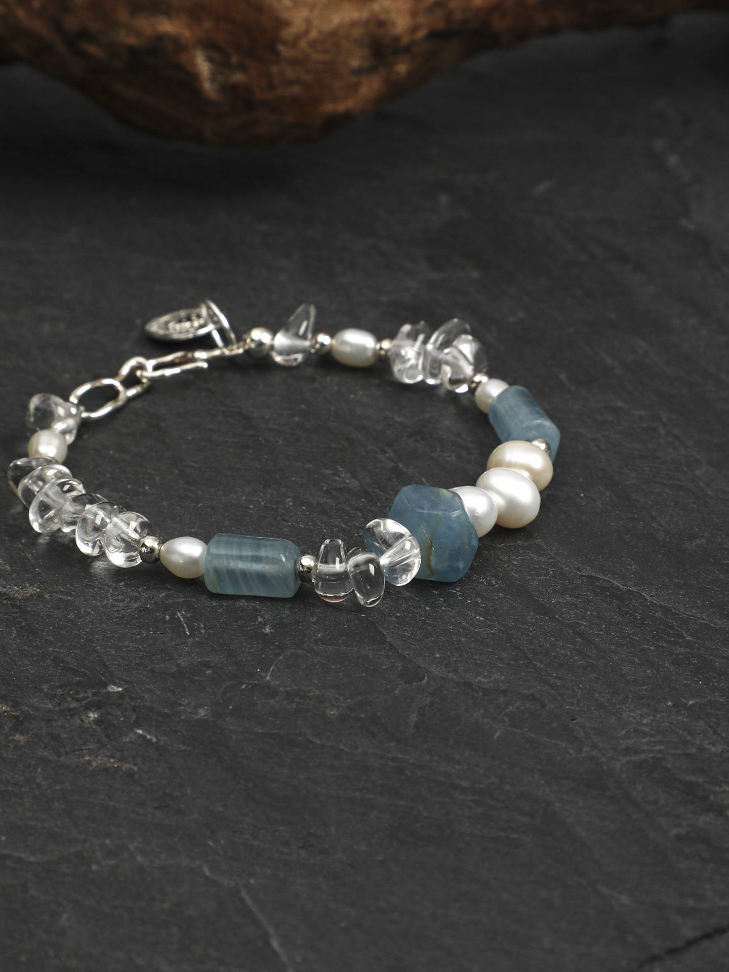 Azure Moon Pearl Bracelet