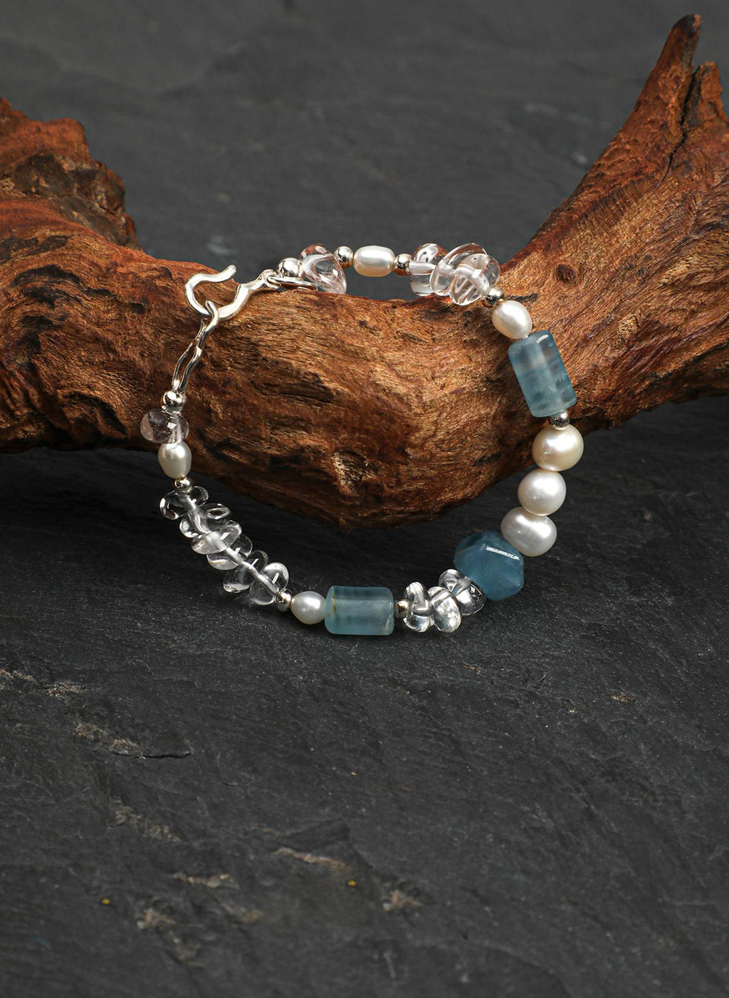 Azure Moon Pearl Bracelet