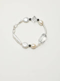 Baroque Pearl Crystal Silver Bracelet