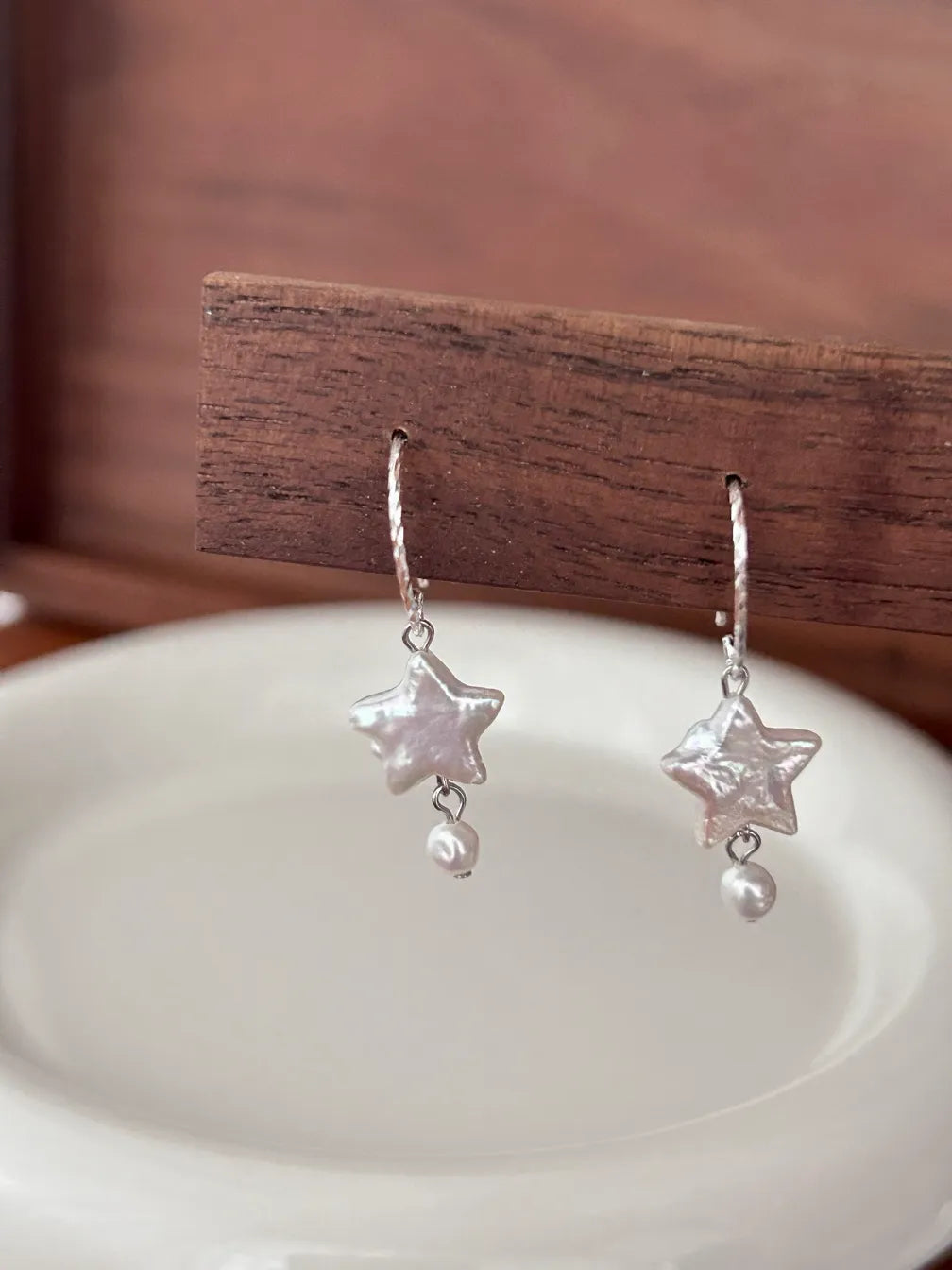 Baroque Pearl Star Earrings