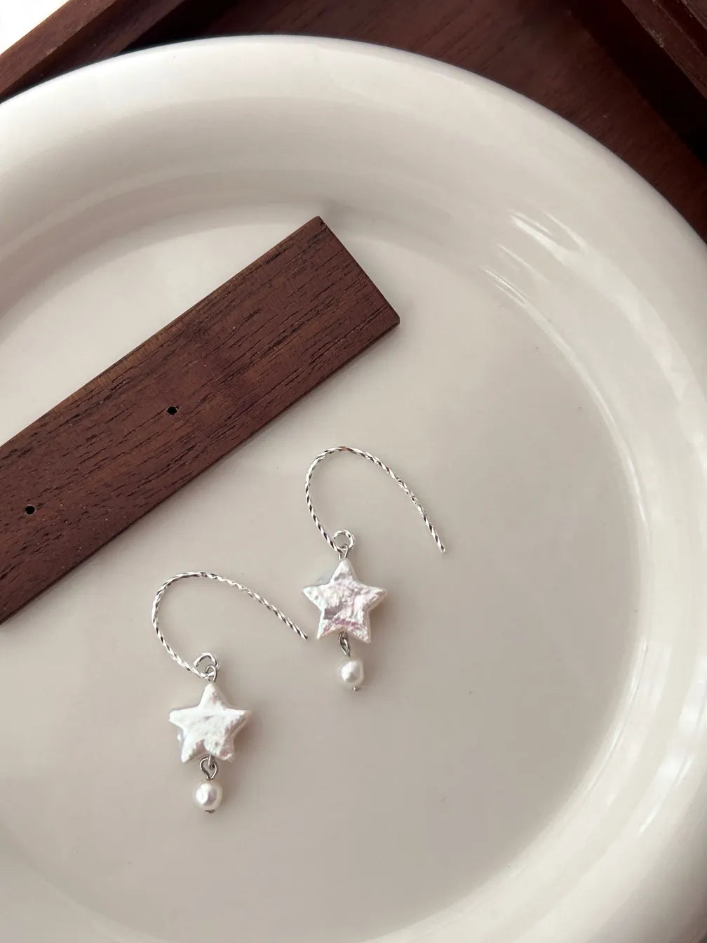 Baroque Pearl Star Earrings
