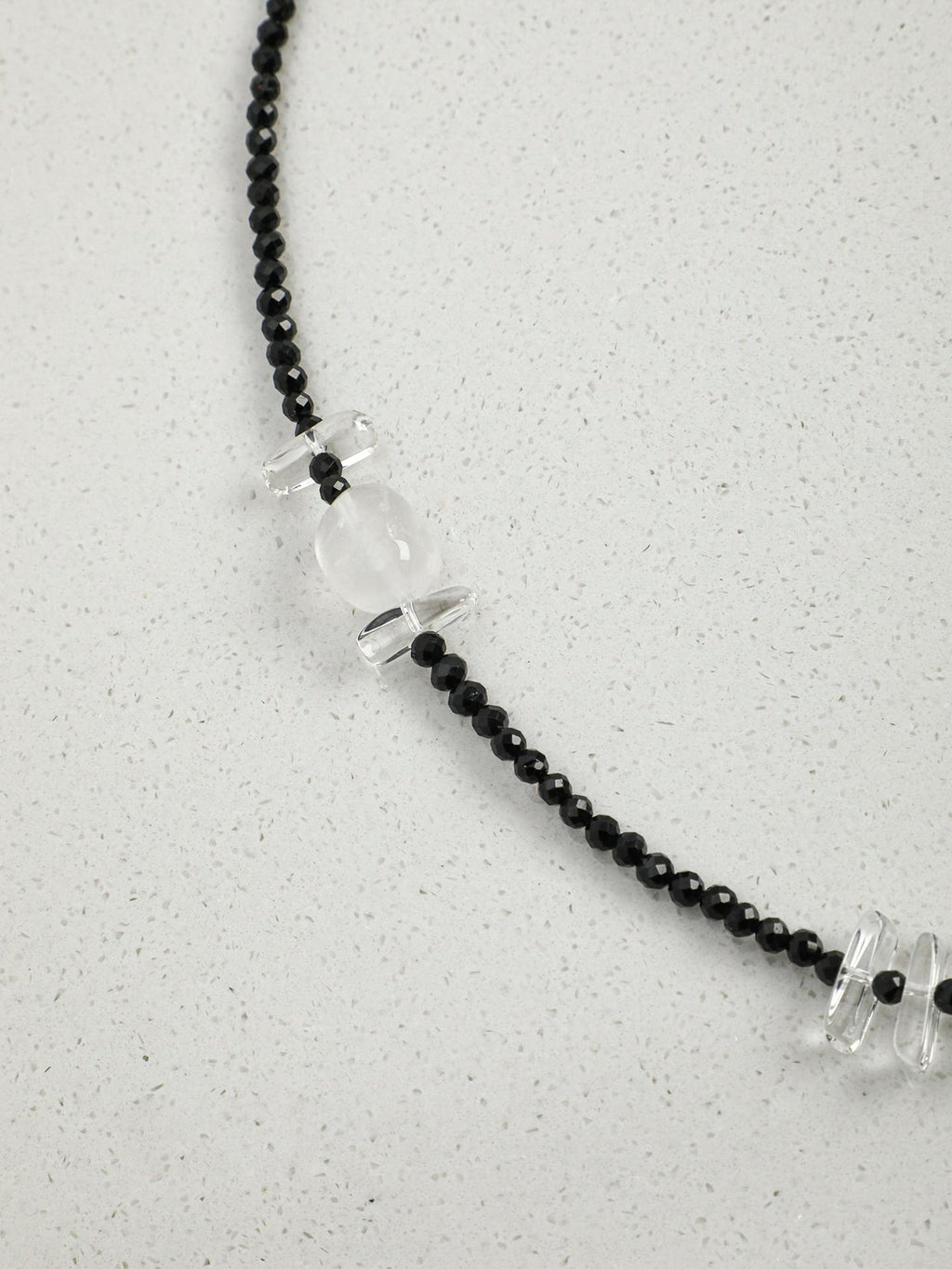 Black Tourmaline Quartz Long Necklace