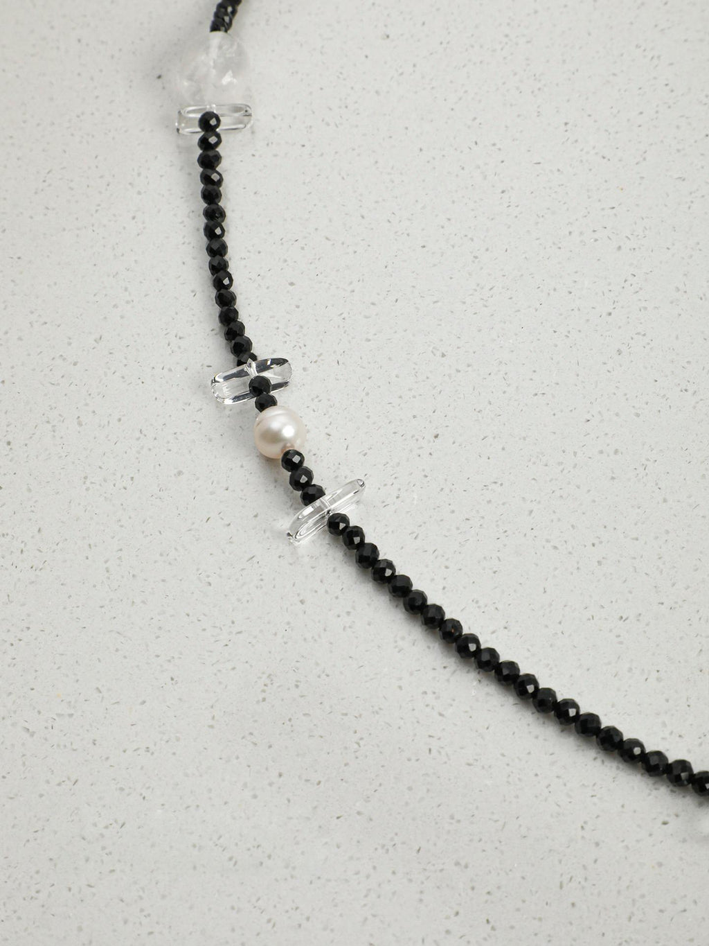Black Tourmaline Quartz Long Necklace