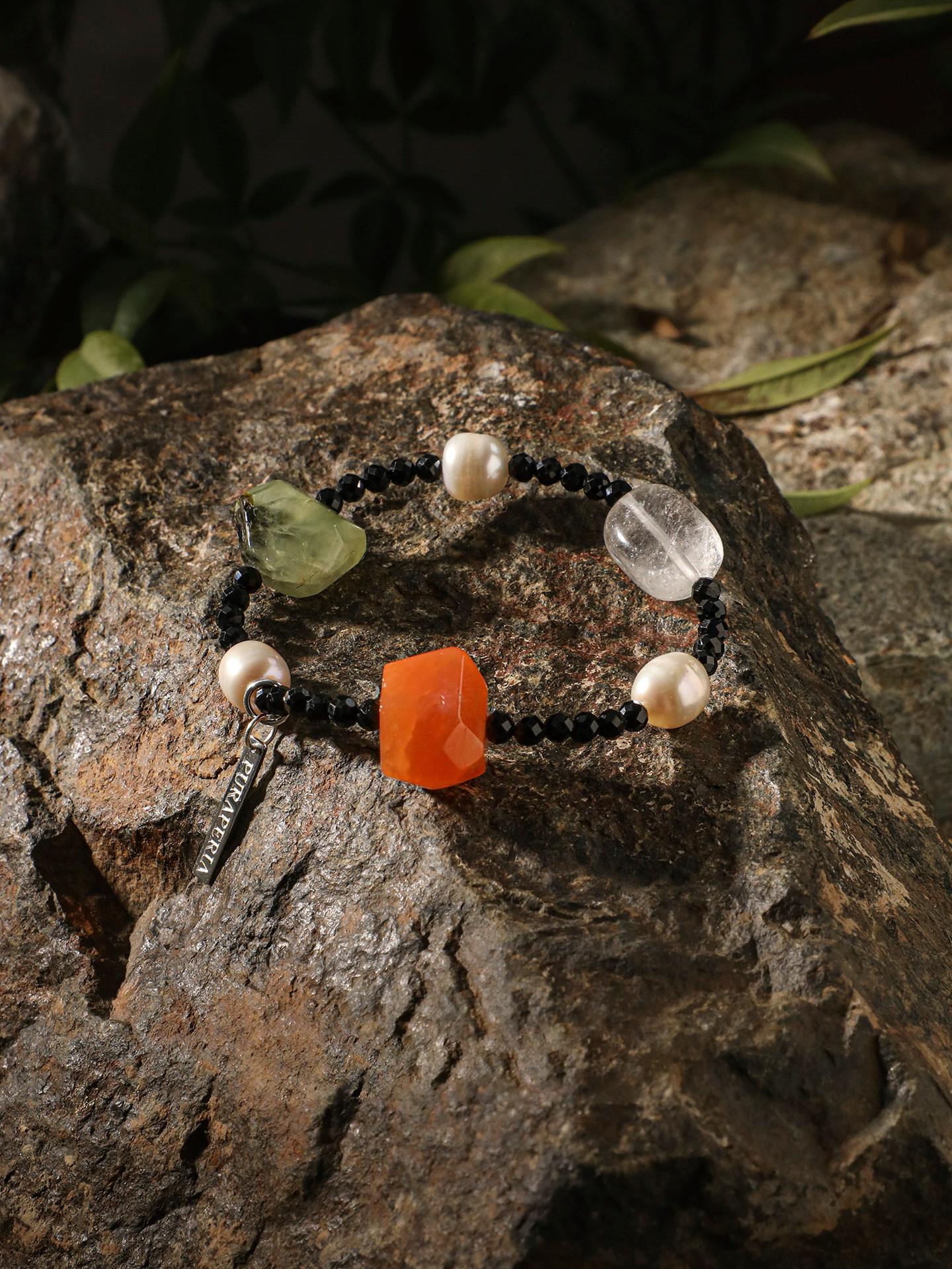 Black Tourmaline & Pearl Bracelet