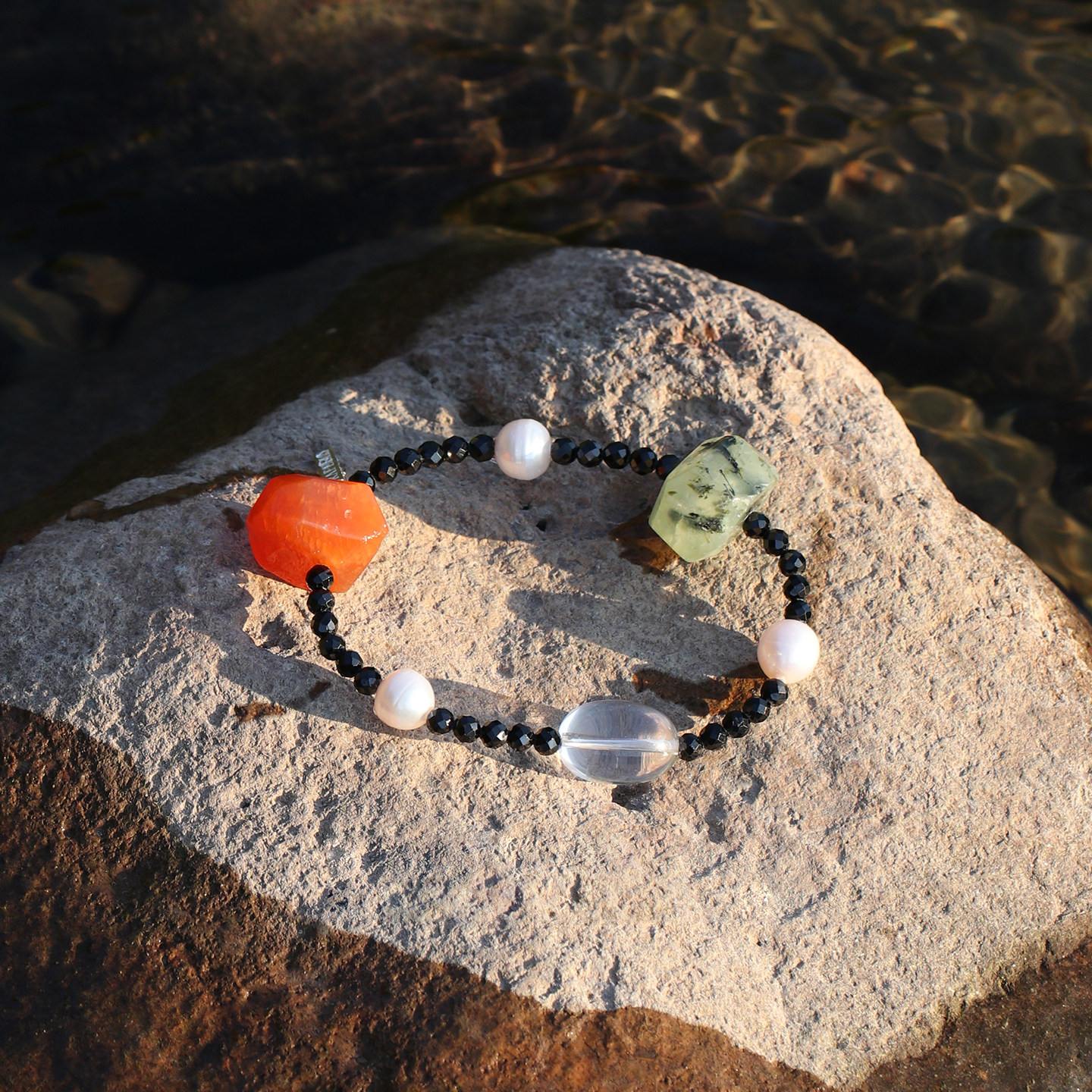 Black Tourmaline & Pearl Bracelet