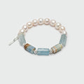 Blue Onyx Freshwater Pearl Bracelet