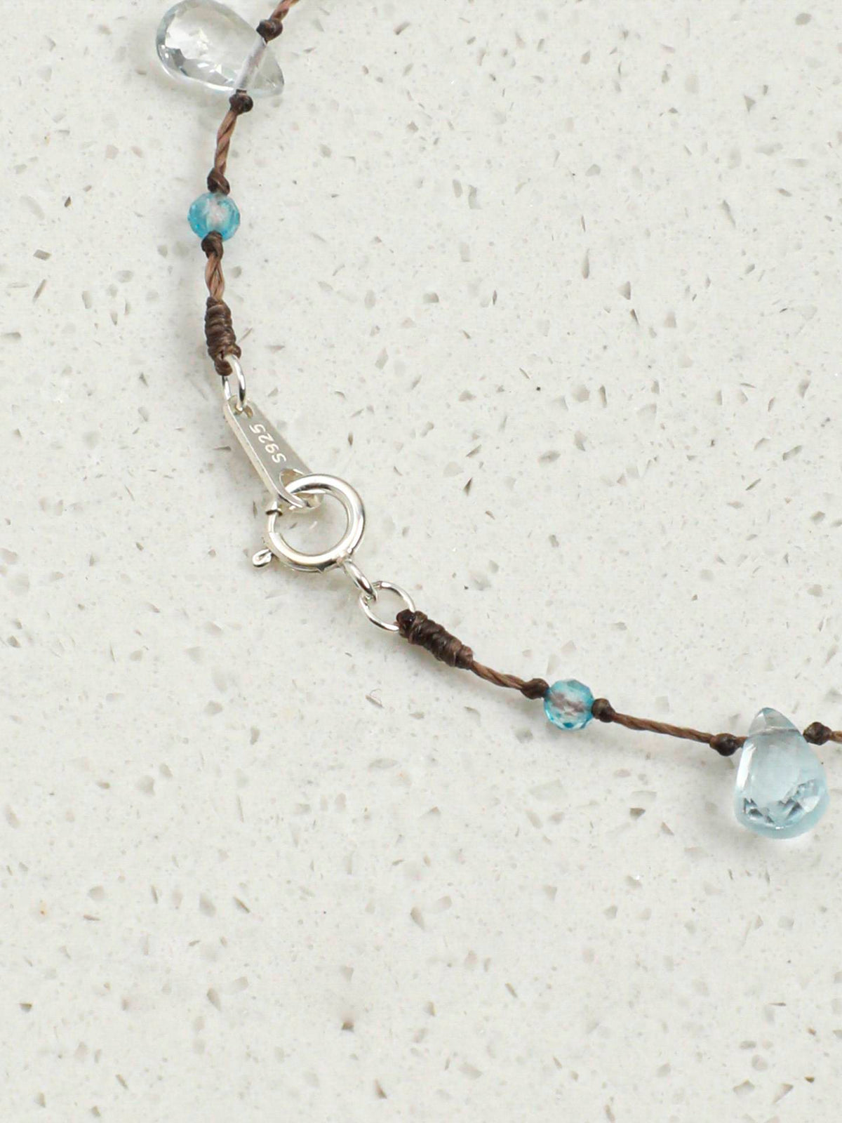 Blue Topaz Amethyst Peridot Cord Bracelet