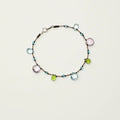Blue Topaz Amethyst Peridot Cord Bracelet