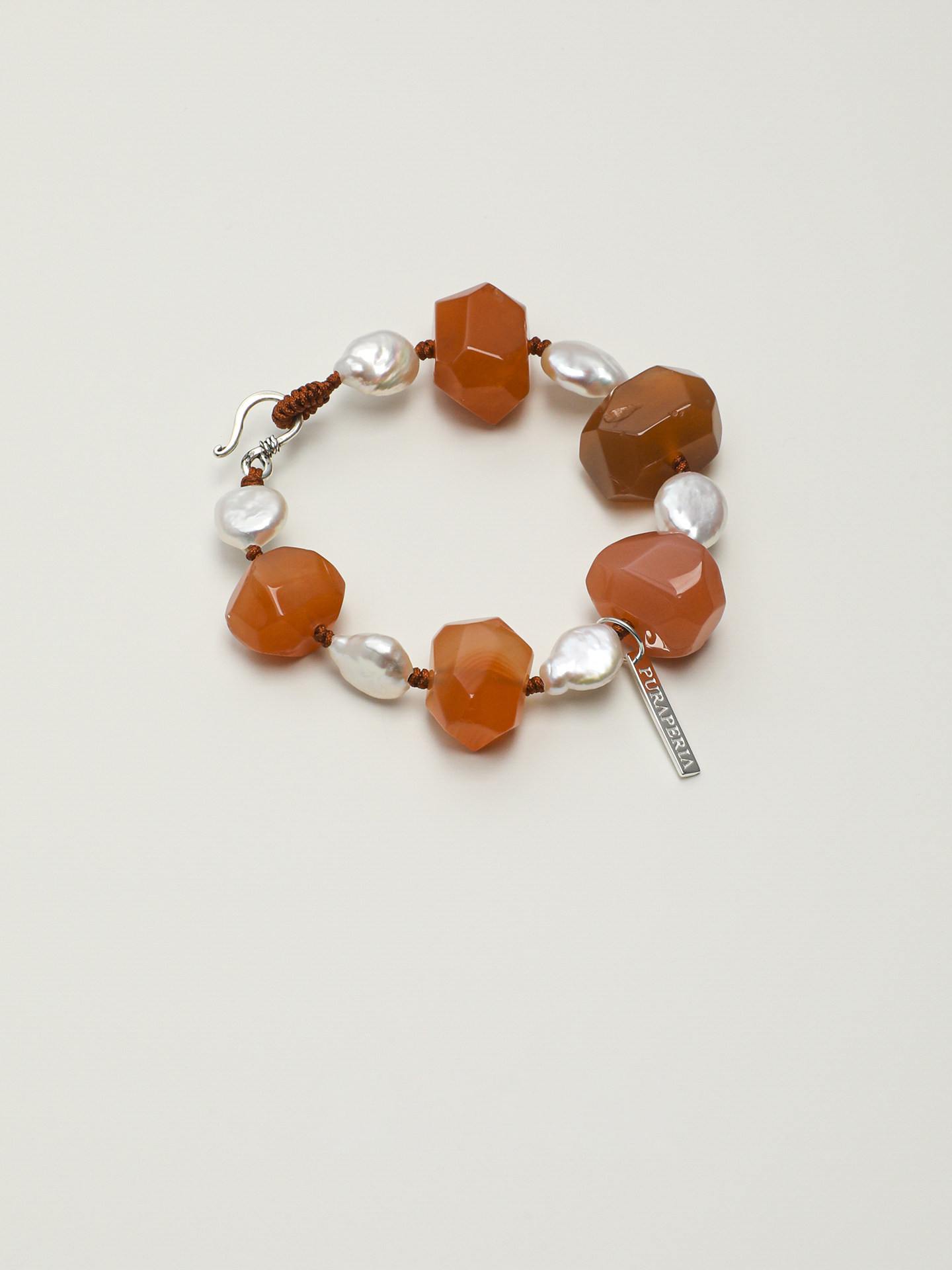 Carnelian Baroque Pearl Bracelet