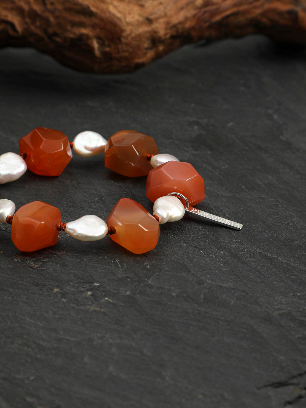 Carnelian Baroque Pearl Bracelet