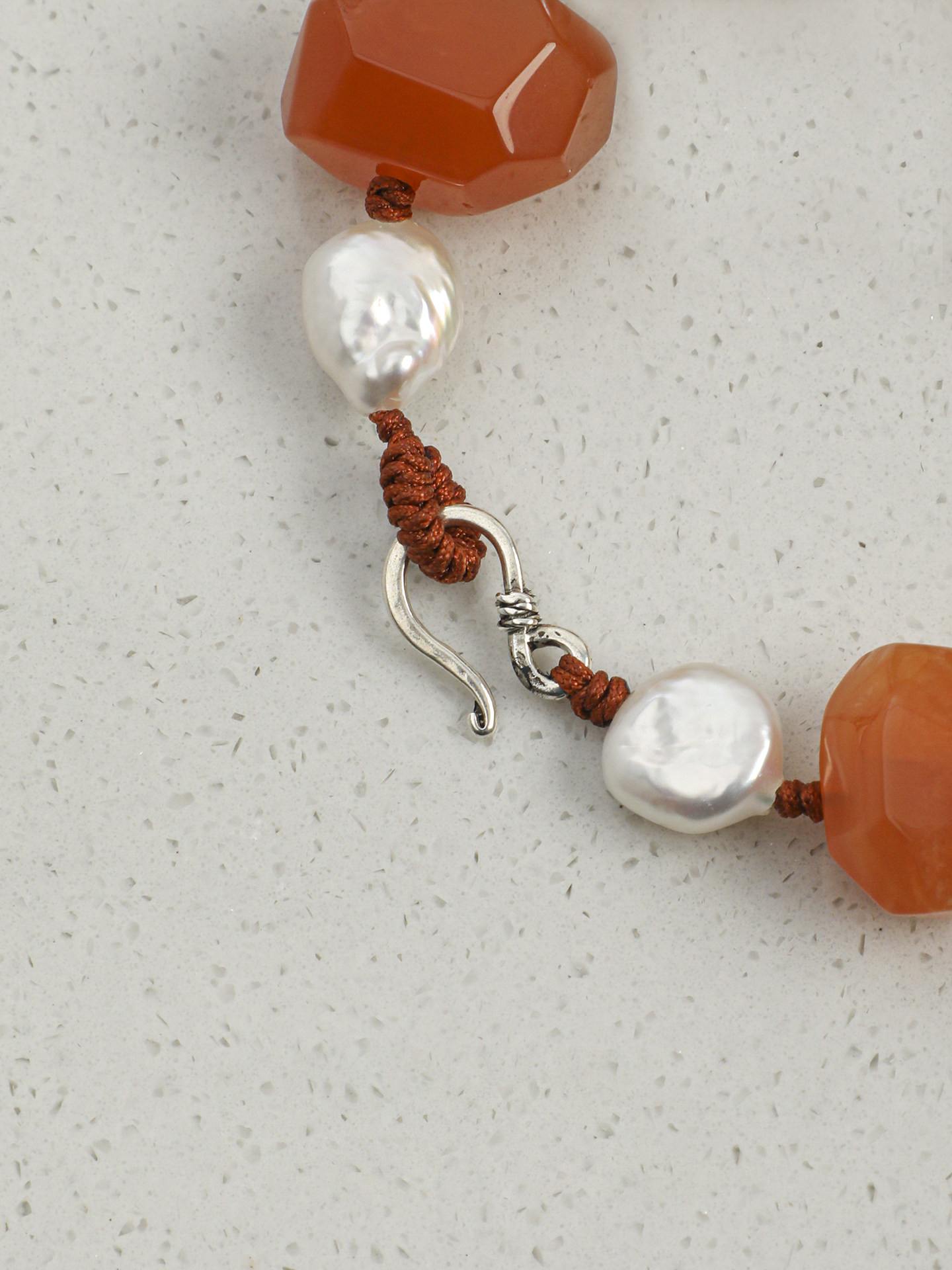 Carnelian Baroque Pearl Bracelet