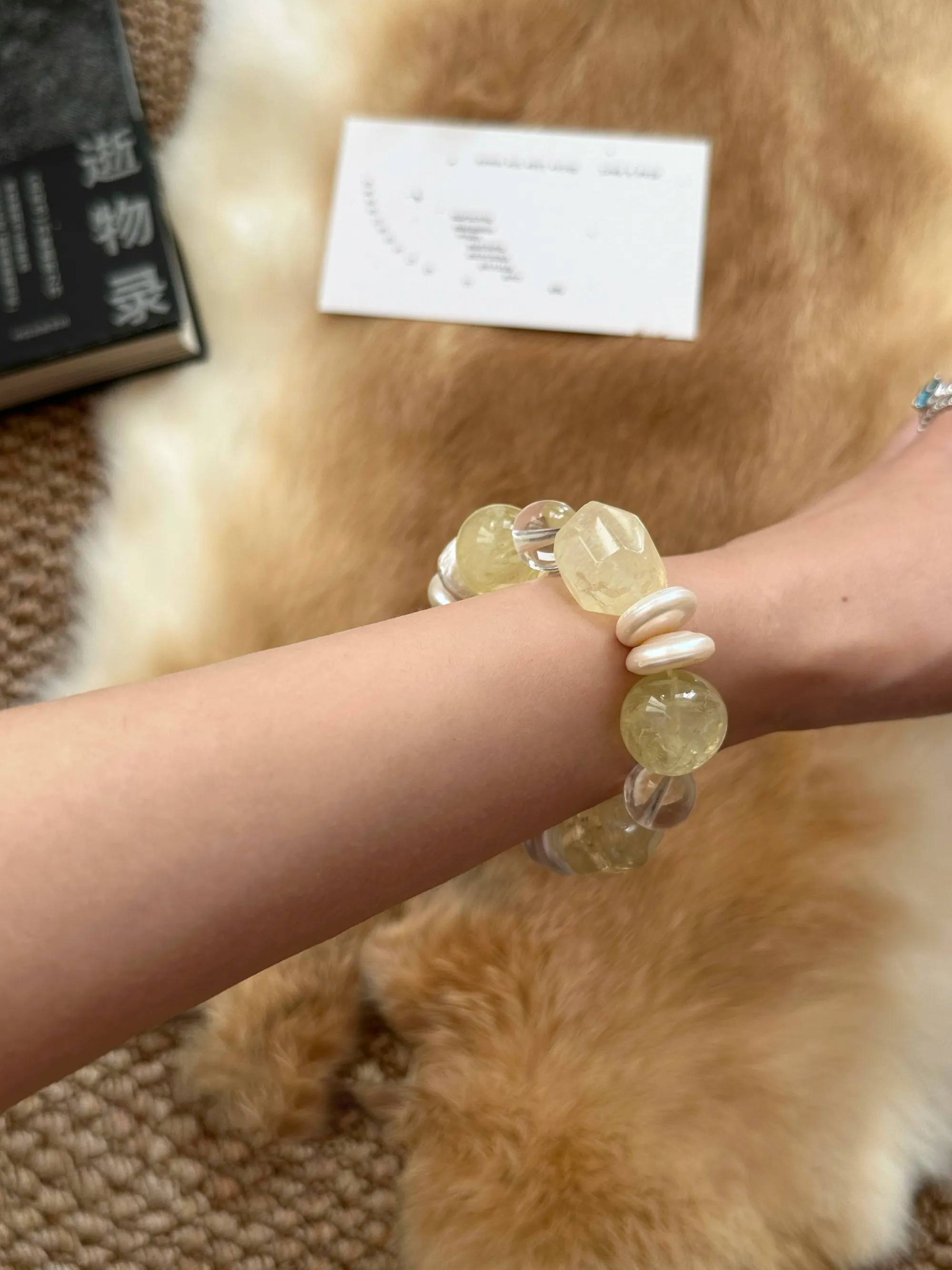 Citrine Pearl Bracelet