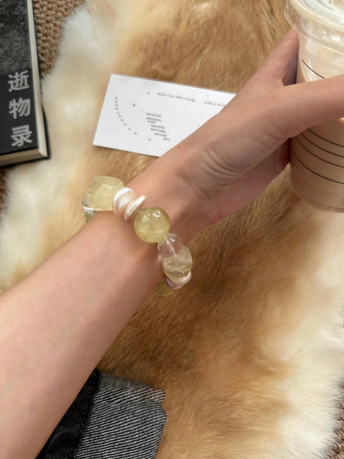 Citrine Pearl Bracelet