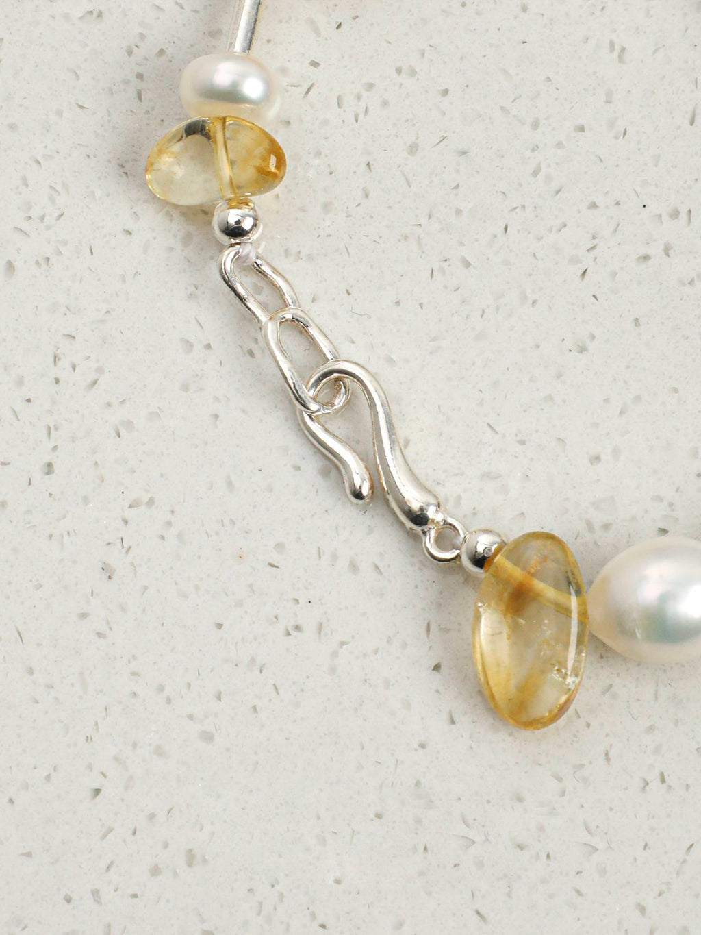 Citrine Smoky Quartz Baroque Pearl Bracelet