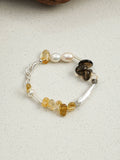 Citrine Smoky Quartz Baroque Pearl Bracelet