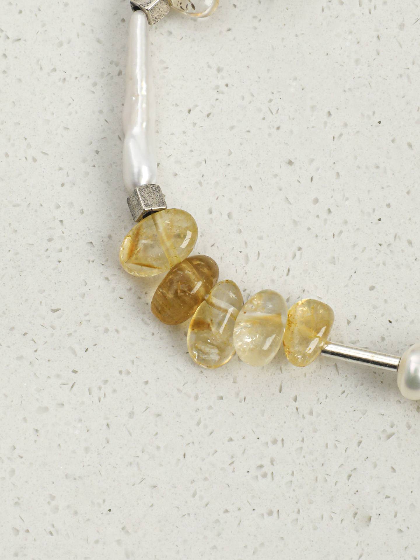 Citrine Smoky Quartz Baroque Pearl Bracelet