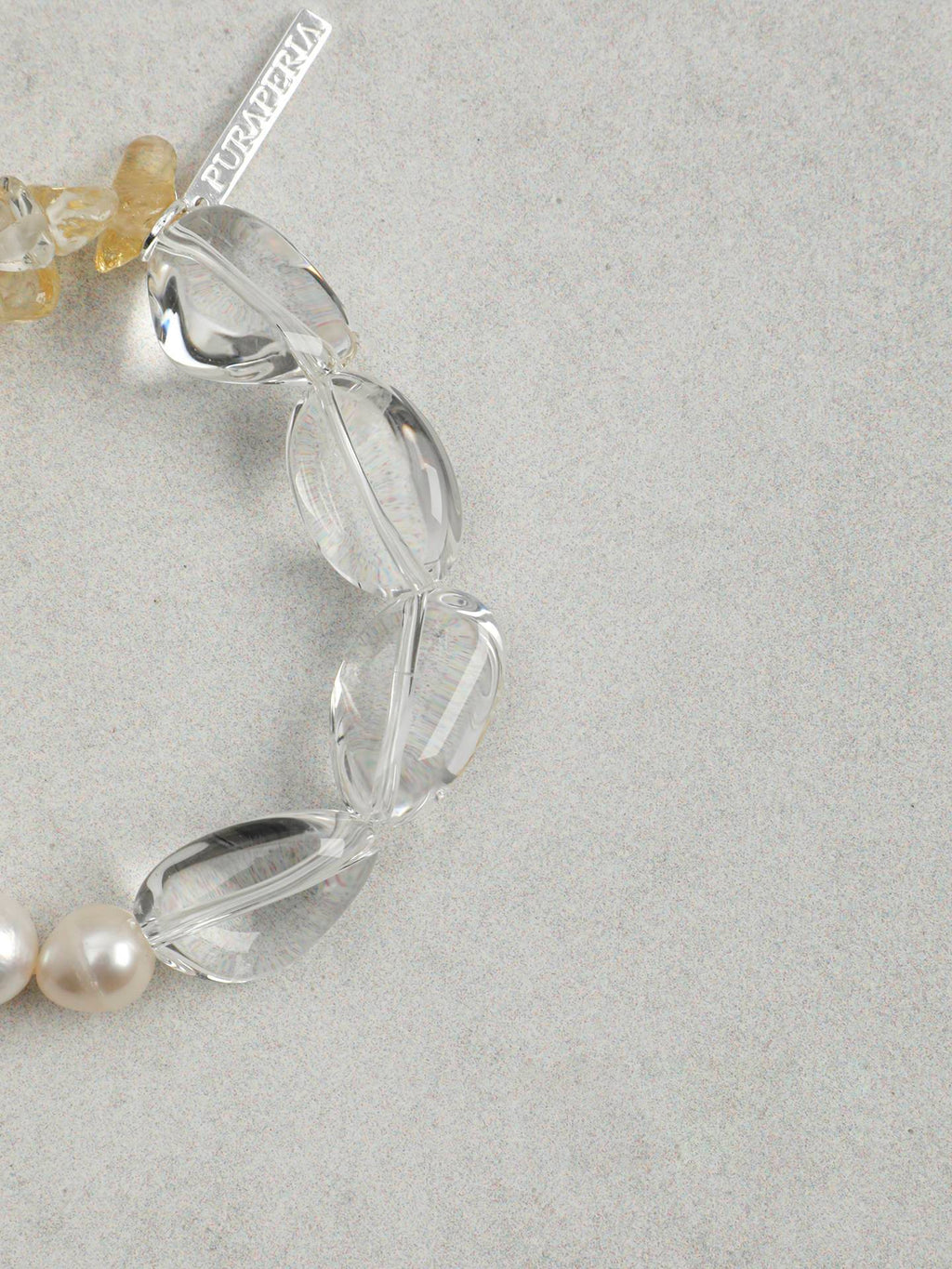 Clear Quartz Citrine Pearl Bracelet
