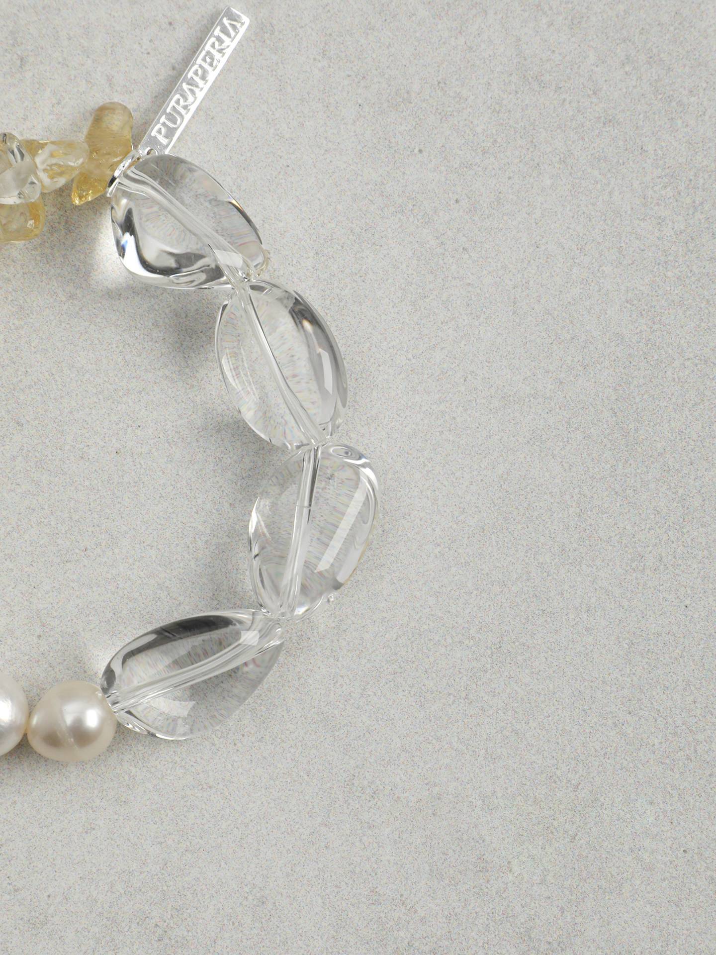 Clear Quartz Citrine Pearl Bracelet