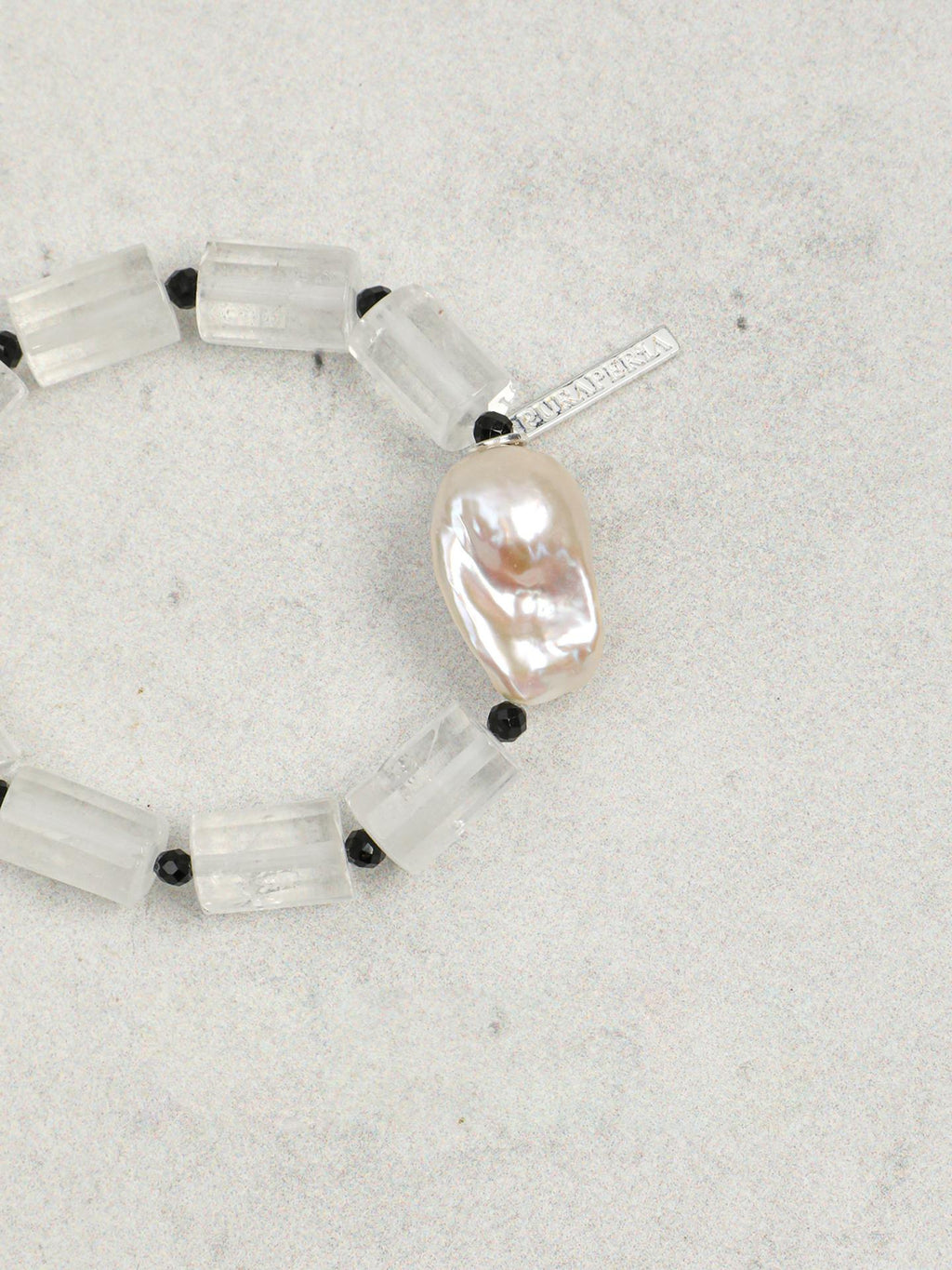 Crystal Noir Baroque Pearl Bracelet