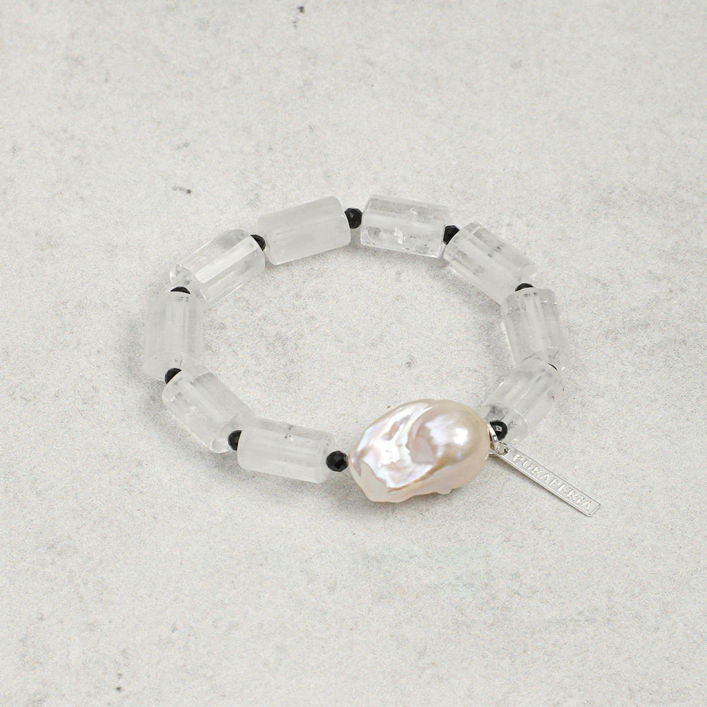 Crystal Noir Baroque Pearl Bracelet