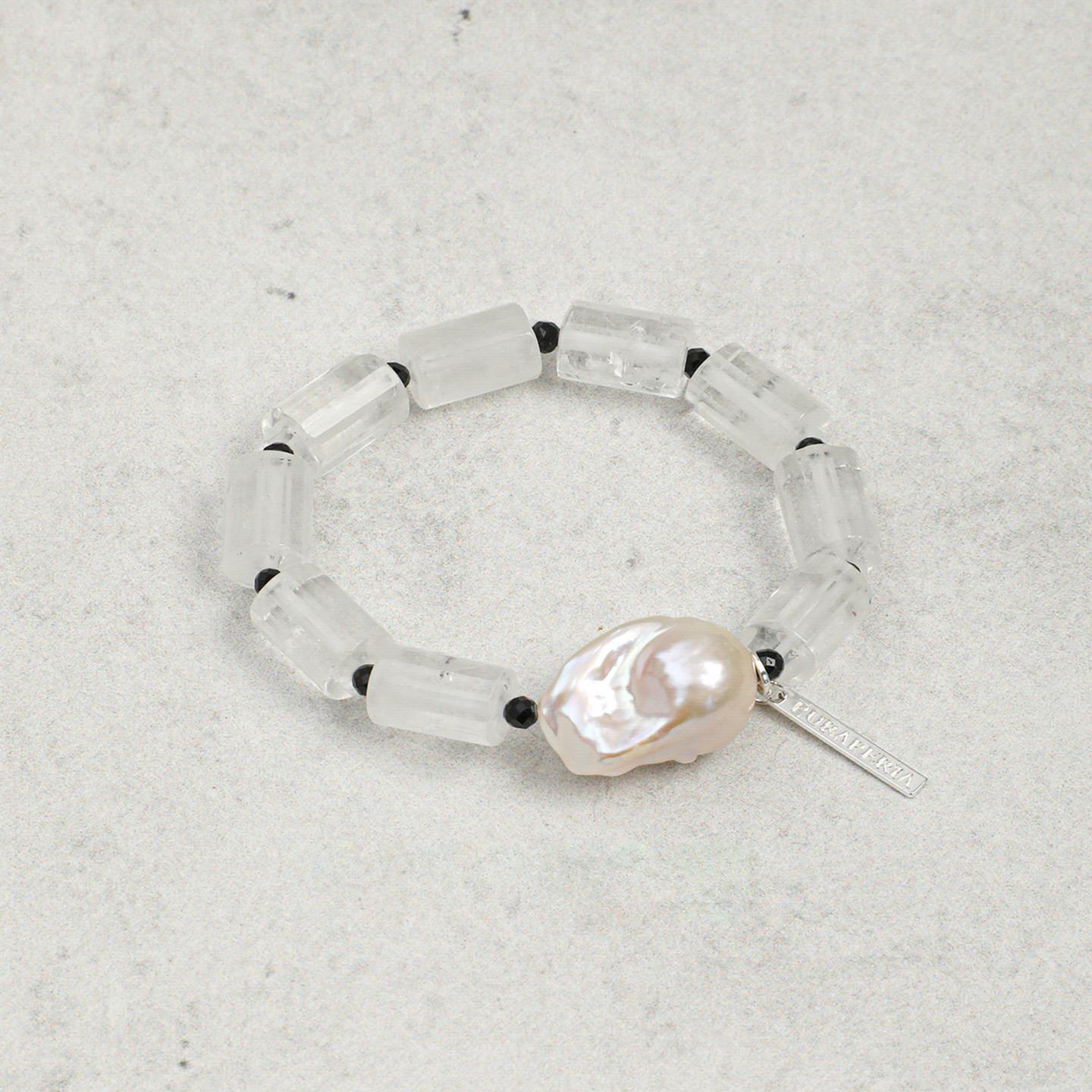 Crystal Noir Baroque Pearl Bracelet