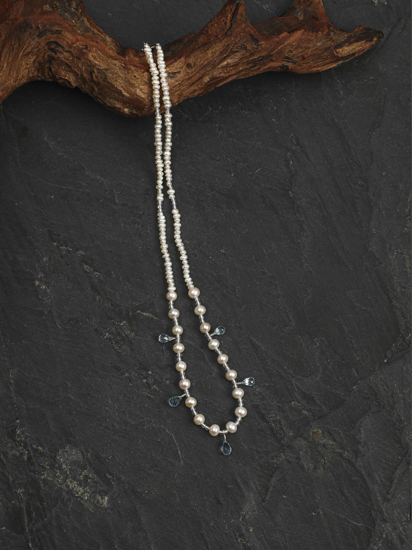 Crystal Pearl Topaz Necklace