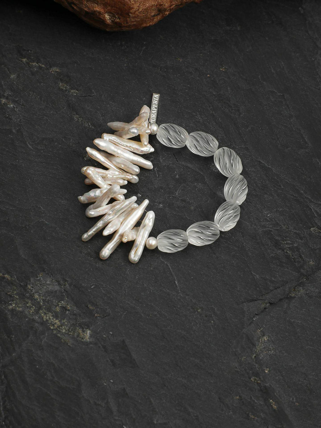 Frostveil Quartz Pearl Bracelet