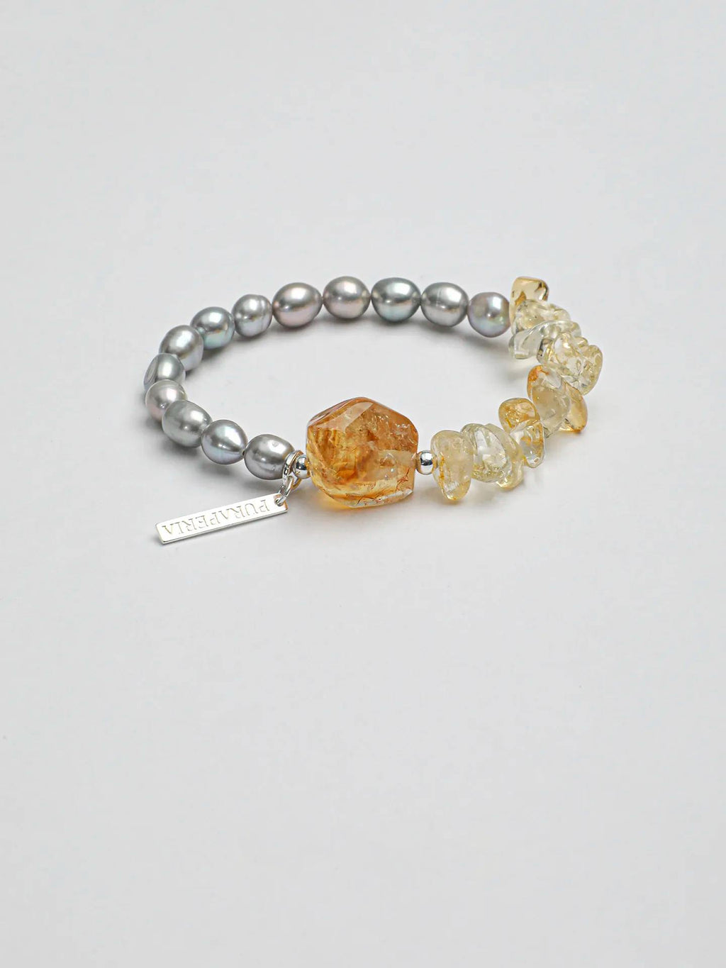 Grey Pearl Citrine Bracelet