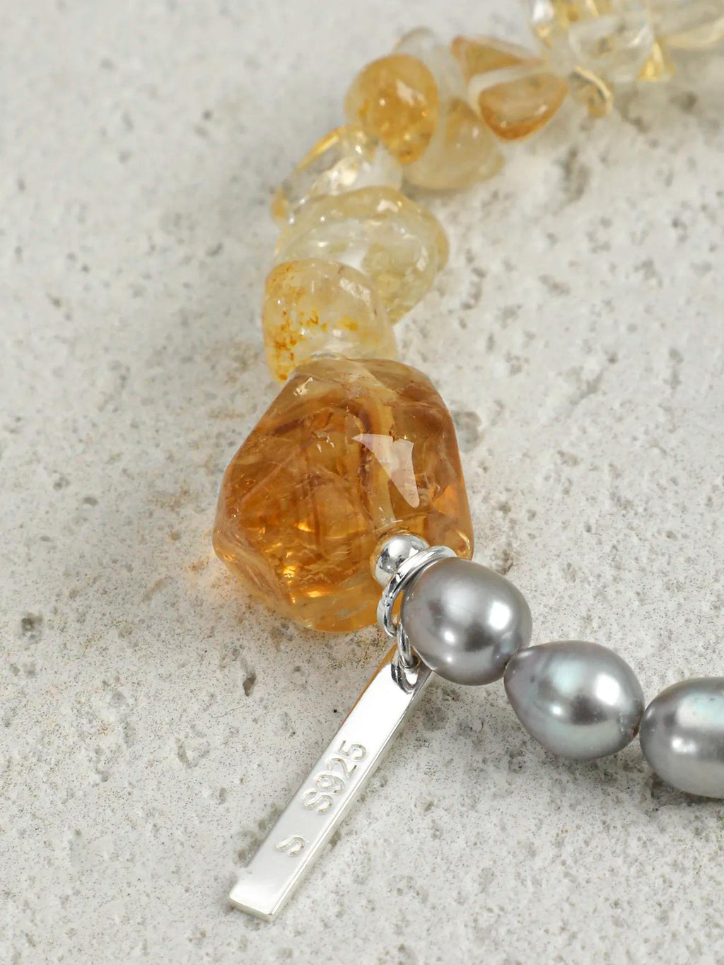 Grey Pearl Citrine Bracelet