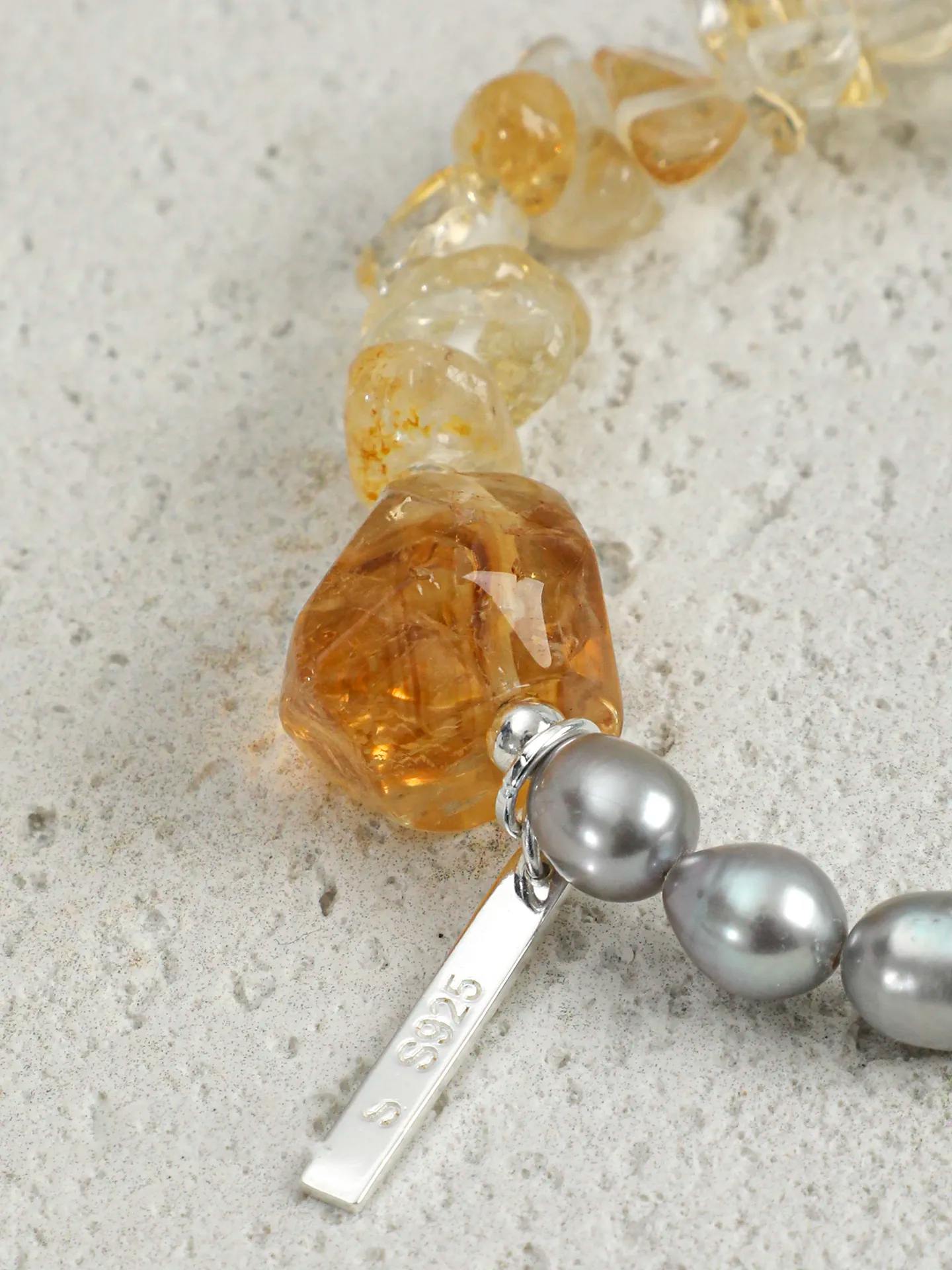 Grey Pearl Citrine Bracelet