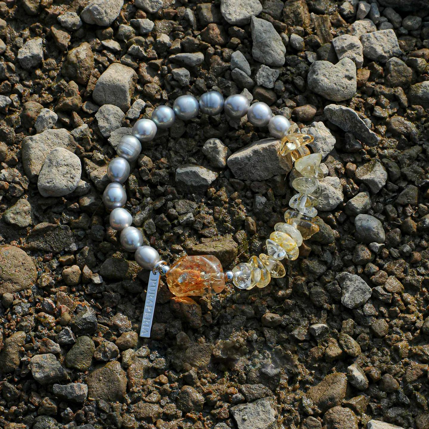 Grey Pearl Citrine Bracelet