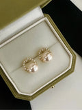 Halo Pearl Stud Earrings
