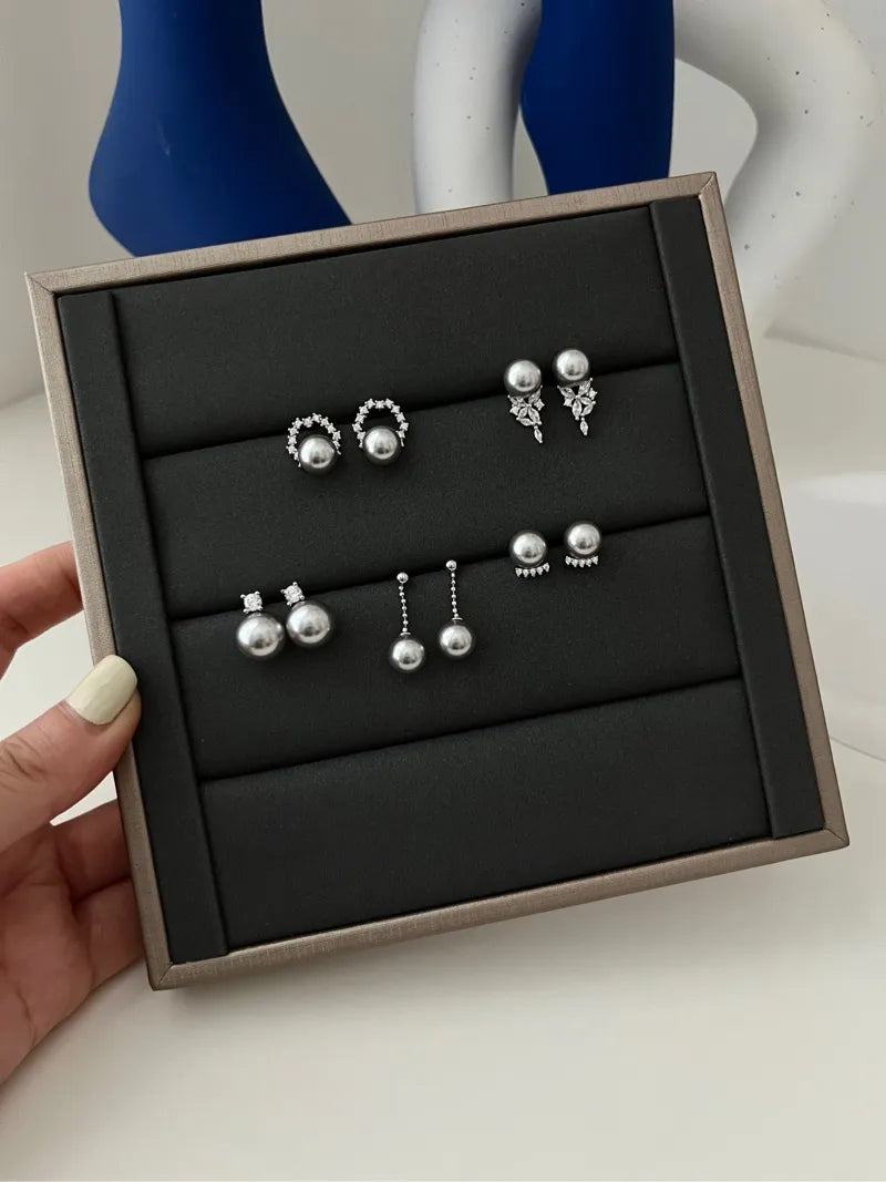 Halo Pearl Stud Earrings