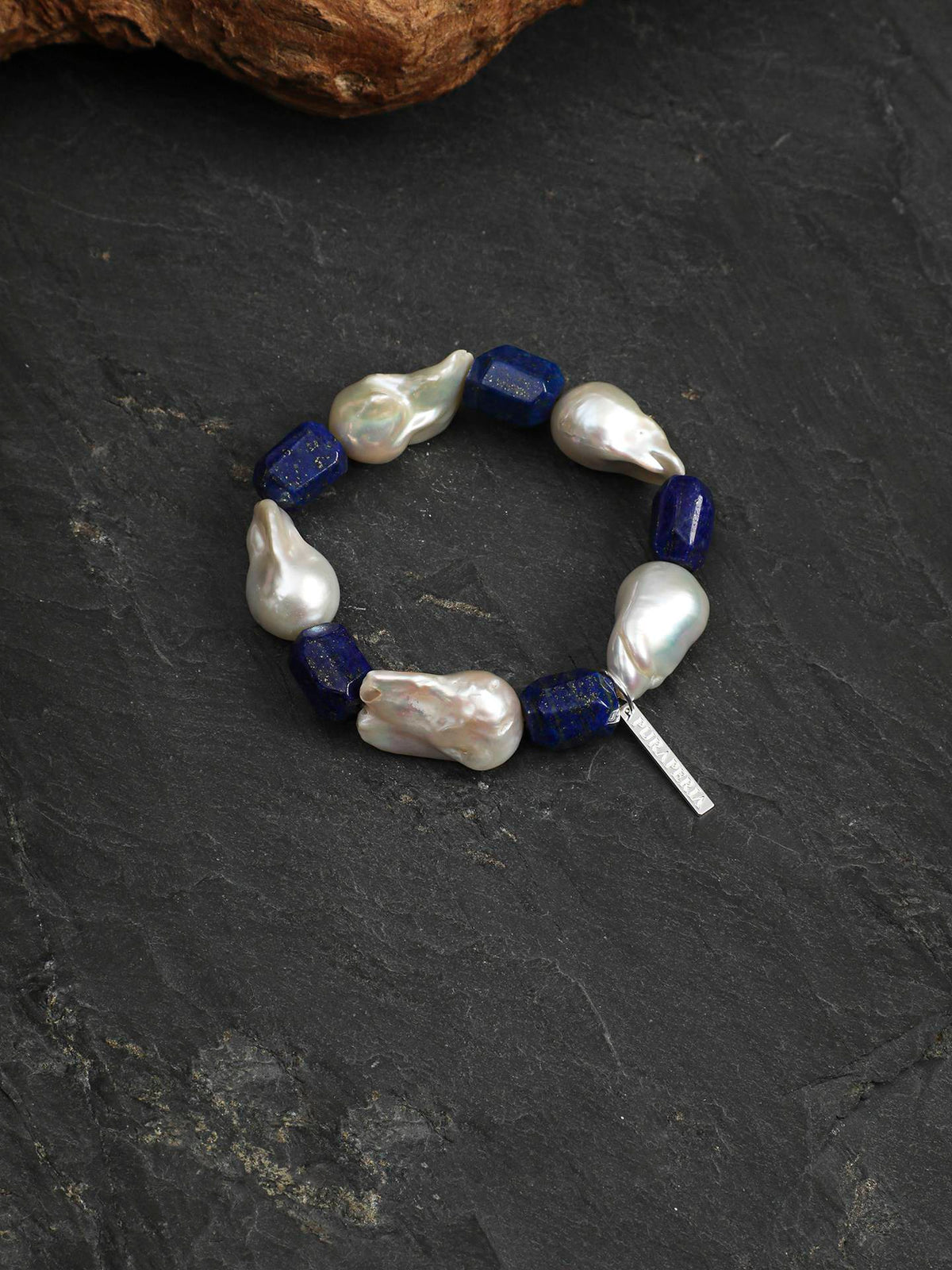 Lapis Lazuli Baroque Pearl Bracelet
