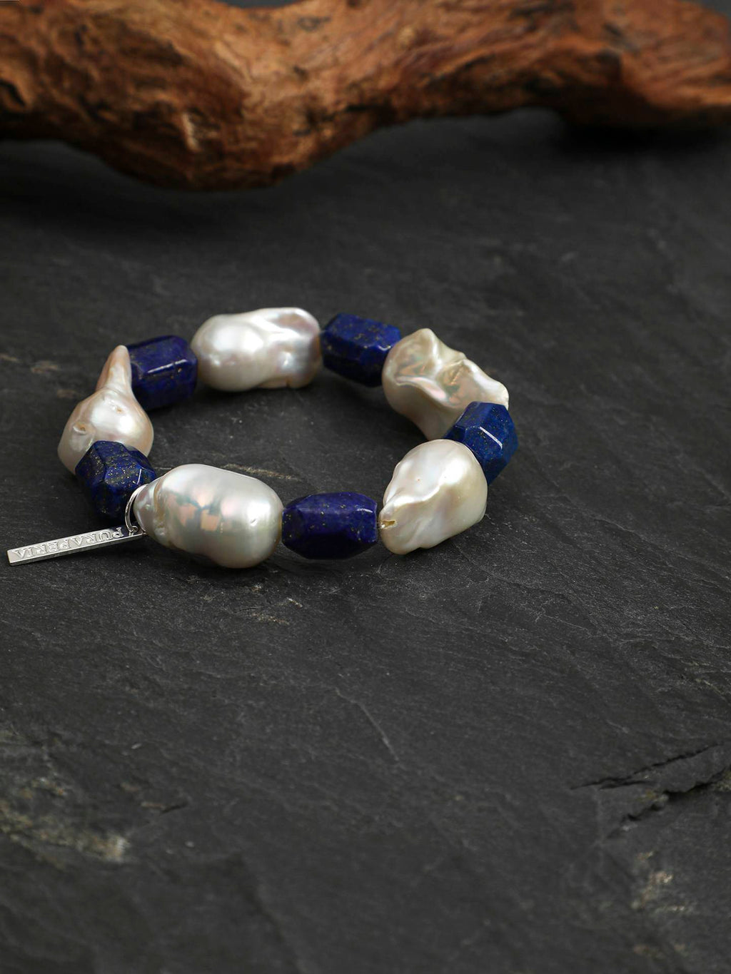 Lapis Lazuli Baroque Pearl Bracelet