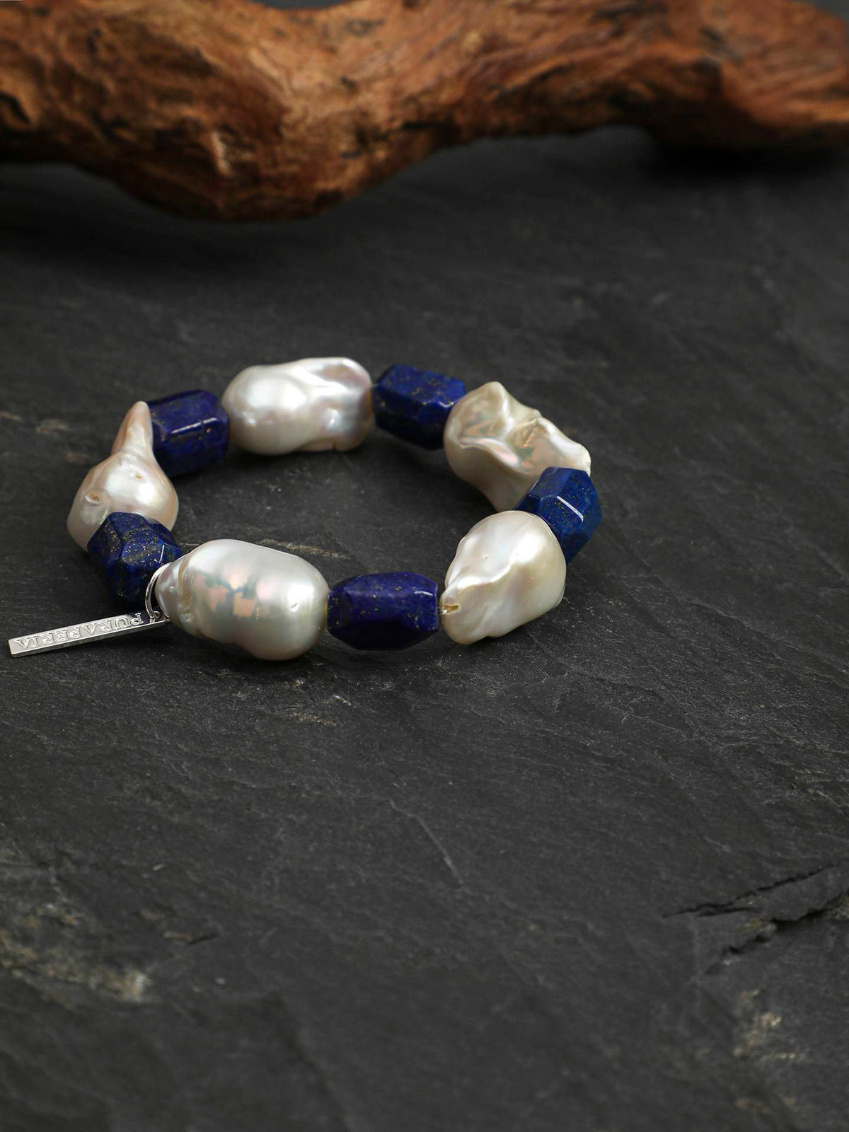 Lapis Lazuli Baroque Pearl Bracelet