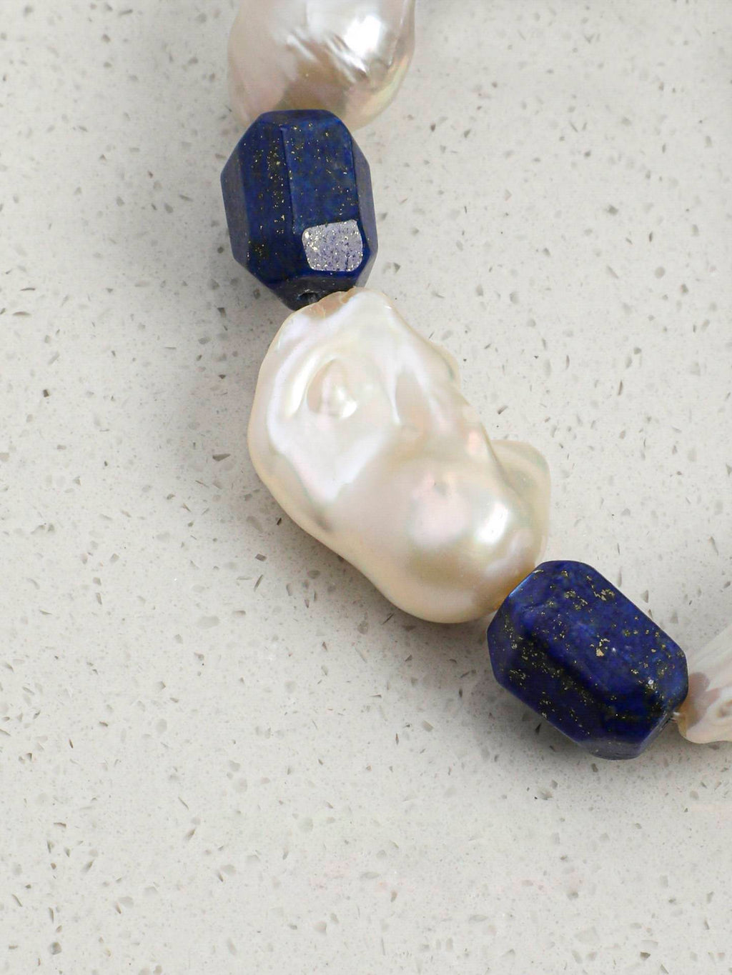 Lapis Lazuli Baroque Pearl Bracelet