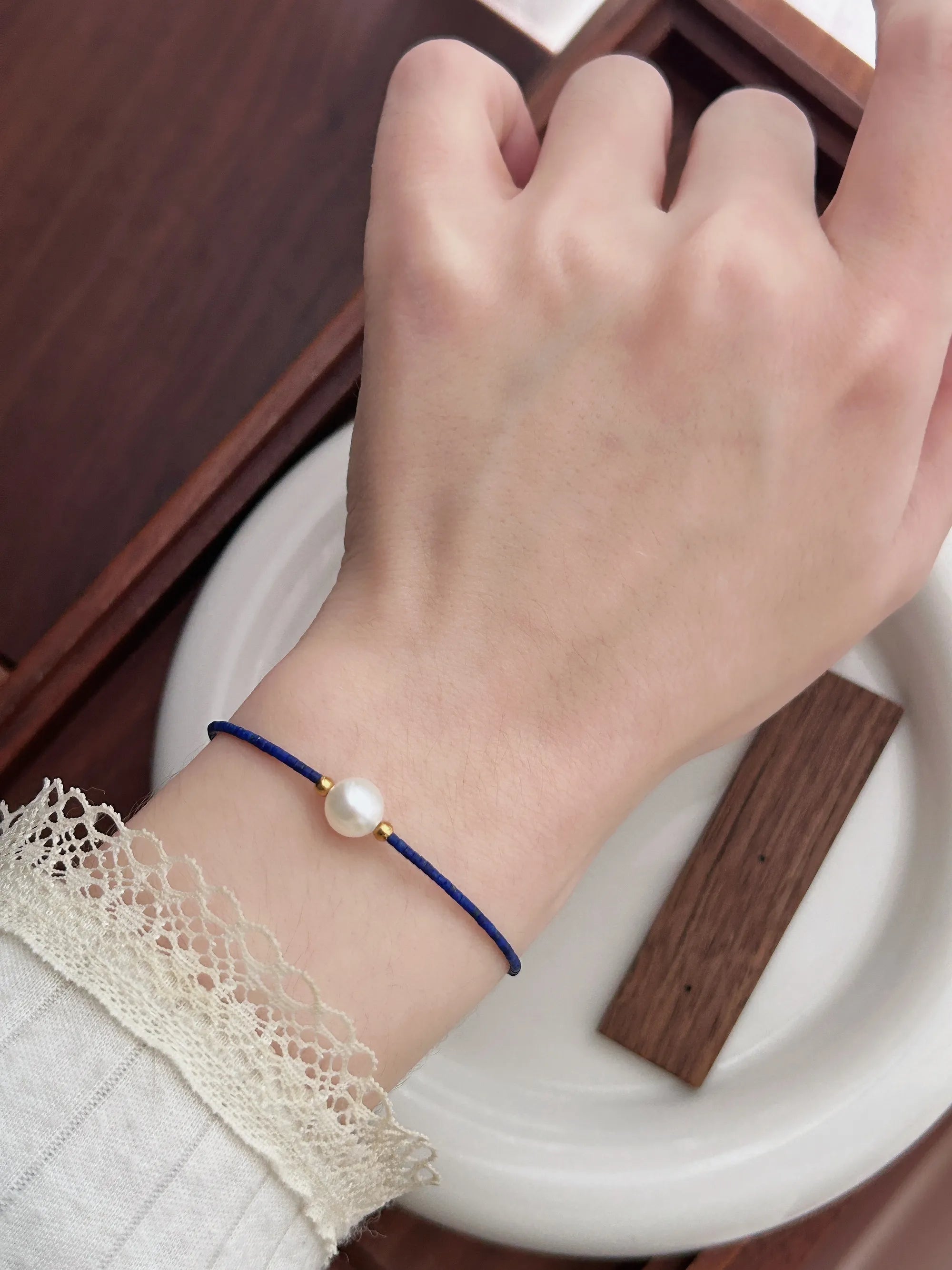 Lapis Lazuli Pearl Bracelet