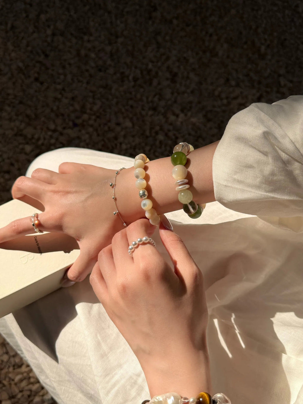 Lime Cream Pearl Bracelet