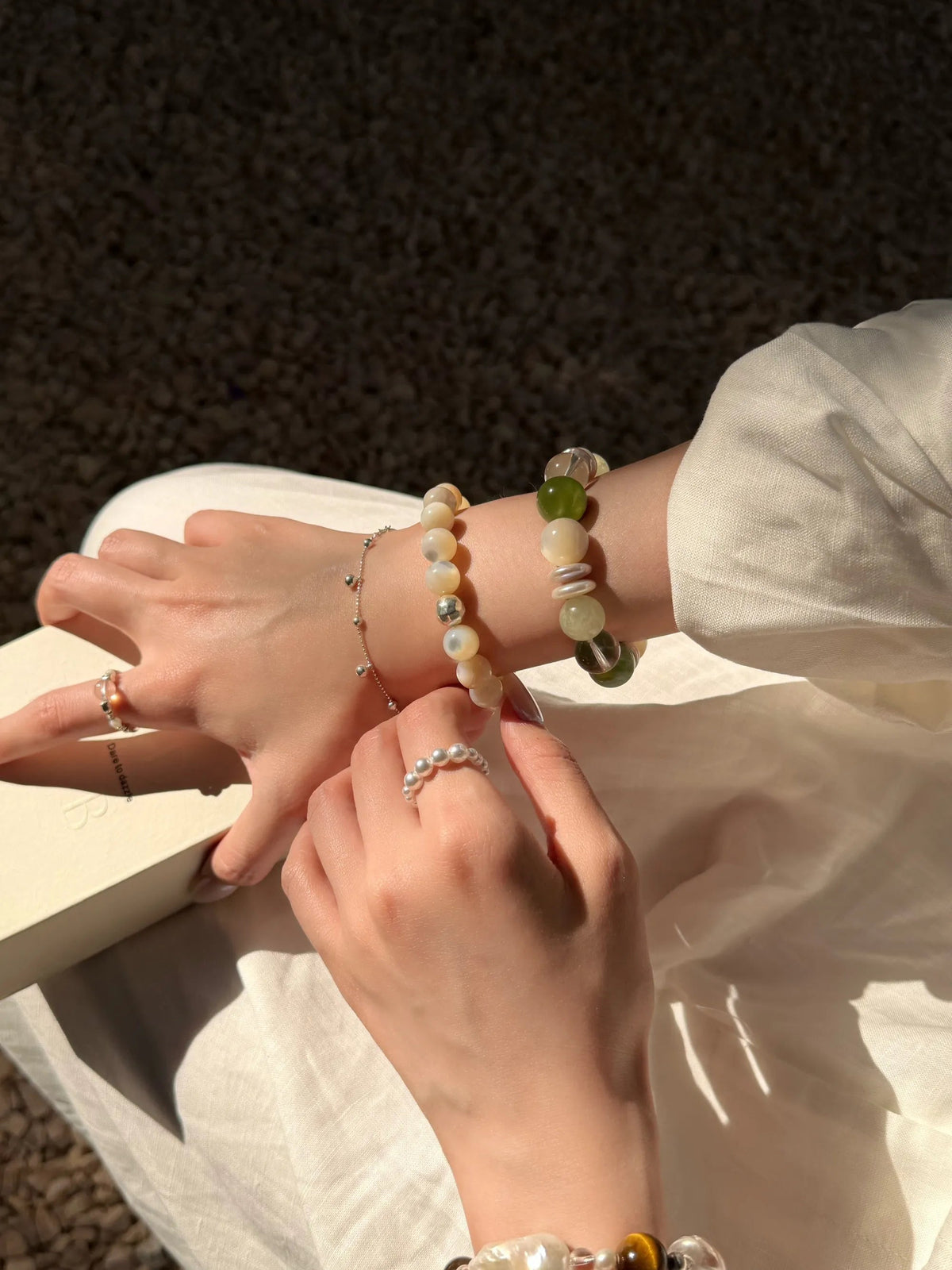 Lime Cream Pearl Bracelet